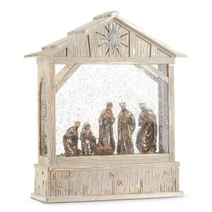 Raz Imports Nativity Musical Lighted Water Creche Christmas Figurine 10 Inch New